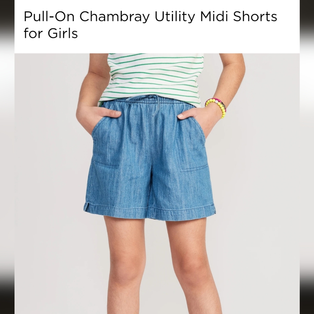Old Navy Girls Pull on Chambray Midi Shorts Various sizes